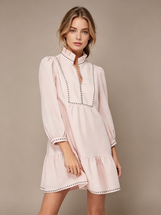 Tuckernuck Dresses & Skirts - NWT Tuckernuck Bermuda Pink Palmerston Dress sz XS Long Sleeve Linen Blend Mini